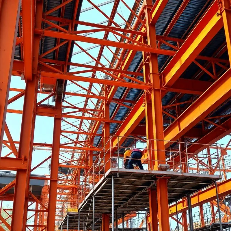 Estruturas metálicas em construção